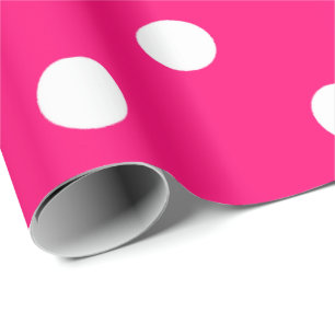 Polka-kleines weißes Punkt-Fuchsien-Pink Geschenkpapier