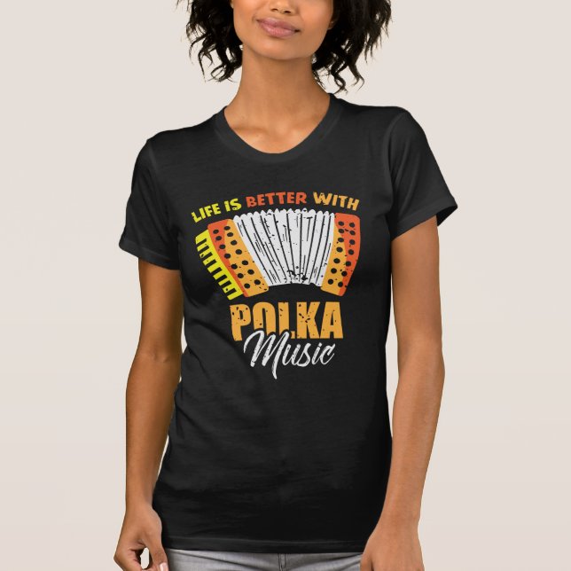 Polka Music Accordion Polnischer Tanz T-Shirt (Vorderseite)