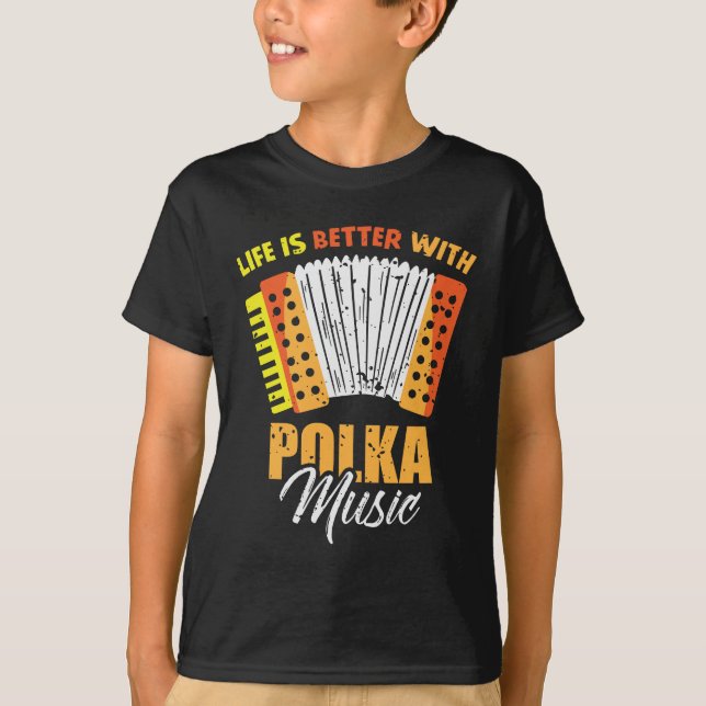 Polka Music Accordion Polnischer Tanz T-Shirt (Vorderseite)