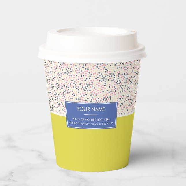Polka-Musterfamilie oder Corporate Paper Cup Pappbecher (Vorderseite)