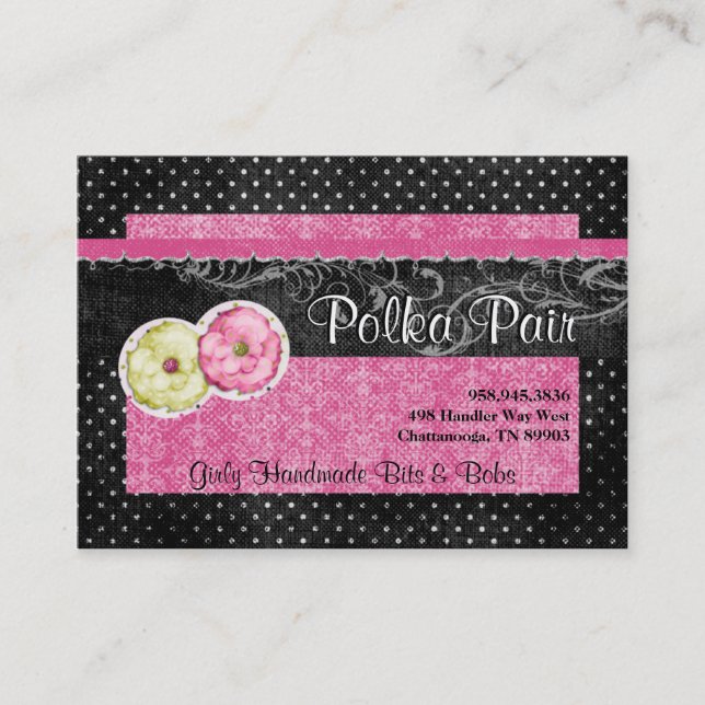 Polka Pair Chubby Business Cards Visitenkarte (Vorderseite)