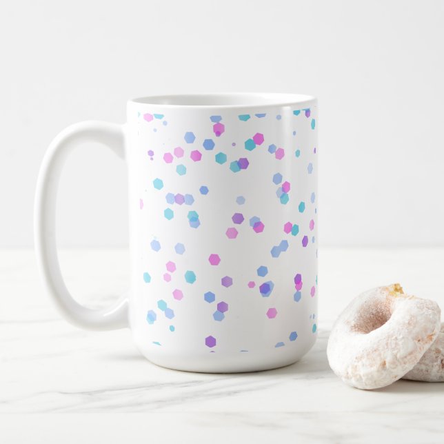 Polka Pattern, 15oz Coffee Mug Kaffeetasse (Mit Donut)