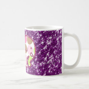 Polka-Punkt-Elefant-funkelnd lila Girly Geschenke Kaffeetasse