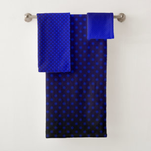 Polka Punkt Farbverlauf schwarze Farben dunkler Dr Badhandtuch Set