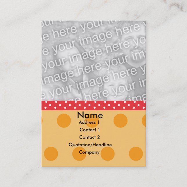 Polka-Punkt-Foto-Karte Visitenkarte (Vorderseite)
