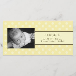 Polka-Punkt-Foto-Karten-Geburts-Mitteilung Ankündigung
