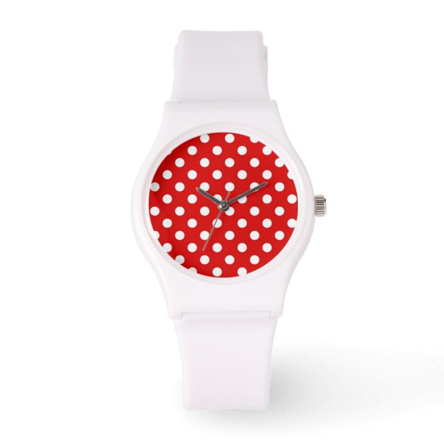 Polka-Punkt-Hintergrund Armbanduhr (Vorderseite)