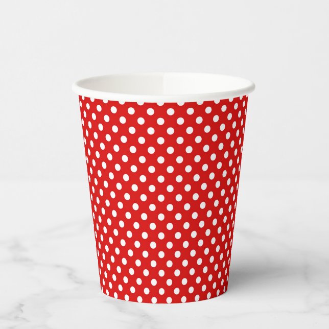 Polka-Punkt-Hintergrund Pappbecher (Links)