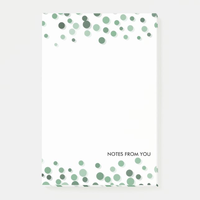 Polka-Punkt-Kiesel-Muster-Grün abstrakt Post-it Klebezettel (Vorderseite)