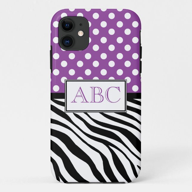 Polka-Punkt lila u. Zebra-Druck iPhone 5 Fall Case-Mate iPhone Hülle (Rückseite)