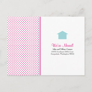 Polka-Punkt-neue Zuhause-Postkarten Ankündigungspostkarte
