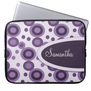 Polka-Punkt-personalisierte Laptop-Hülse: Lavendel Laptopschutzhülle