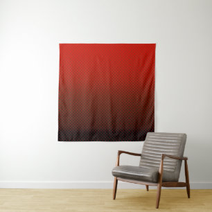 Polka Punkt roter Farbverlauf Schwarz Farbe dunkle Wandteppich