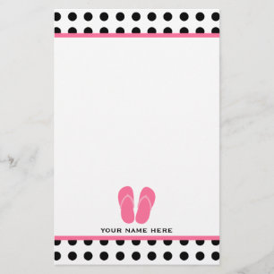 Polka-Punkt u. Rosa drehen Reinfall-Briefpapier um Briefpapier
