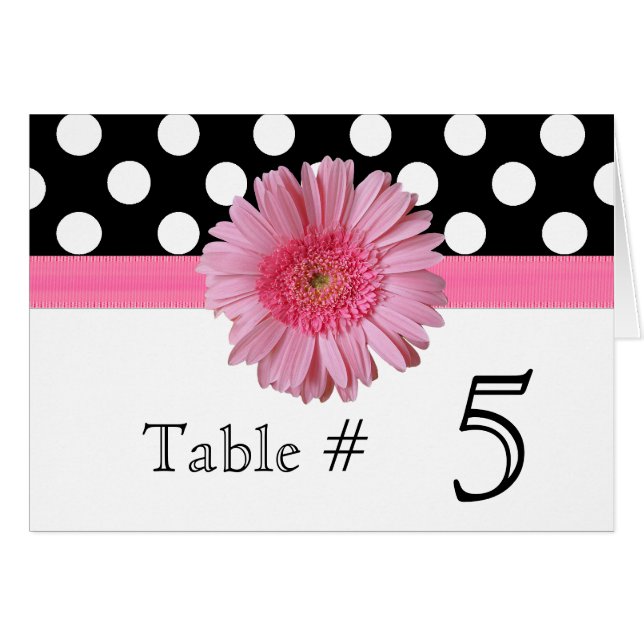 Polka-Punkt u. rosa Gerber Gänseblümchen-Wedding (Vorderseite (Horizontal))