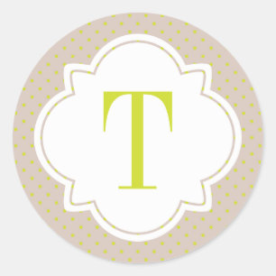 Polka-Punkt und Quatrefoil Runder Aufkleber