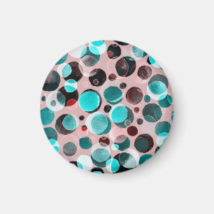 Polka Punkt Wasserfarbe, abstraktes Muster. Magnet