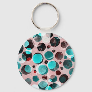 Polka Punkt Wasserfarbe, abstraktes Muster. Schlüsselanhänger