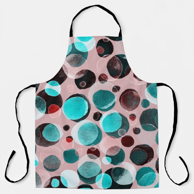 Polka Punkt Wasserfarbe, abstraktes Muster. Schürze (Vorderseite)
