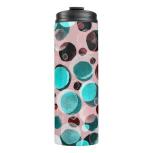 Polka Punkt Wasserfarbe, abstraktes Muster. Thermosbecher