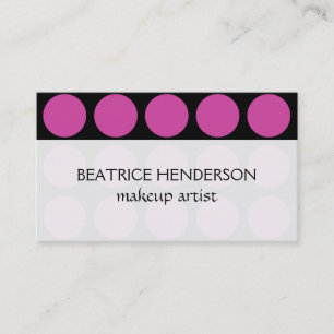 Polka Punkte aller Farbe auf schwarz Visitenkarte