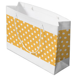 Polka Punkte auf gelb-orangen weißen Streifen Große Geschenktüte