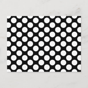 Polka Punkte auf Schwarz Postkarte