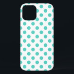 Polka-Punkte Case-Mate iPhone Hülle<br><div class="desc">Türkispolka-Punkte auf weißem Hintergrund</div>