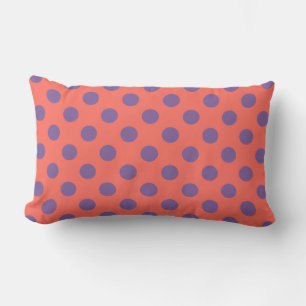 Polka-Punkte für Violette und lebende Korallen Lendenkissen