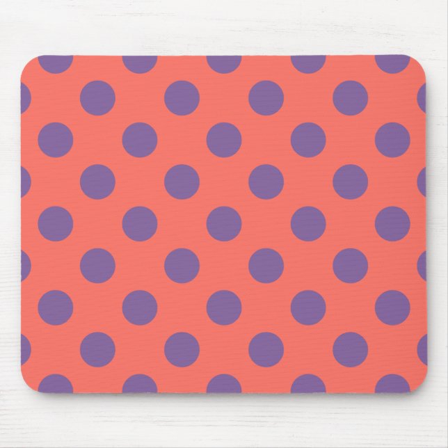 Polka-Punkte für Violette und lebende Korallen Mousepad (Vorne)