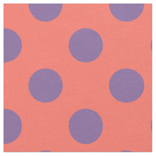 Polka-Punkte für Violette und lebende Korallen Stoff