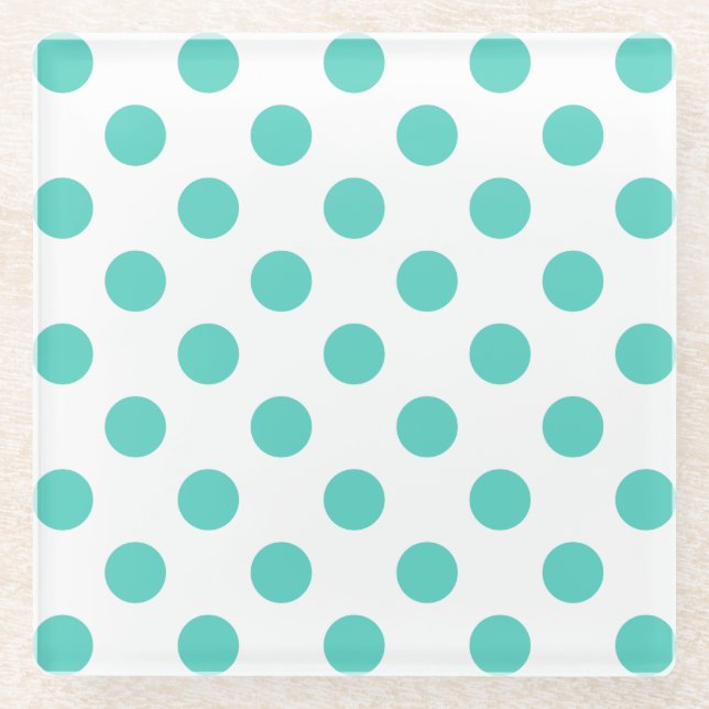 Polka-Punkte Glasuntersetzer (Vorderseite)
