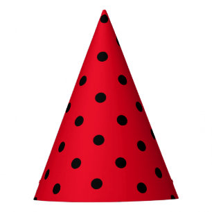 Polka-Punkte in Rot und Schwarz Partyhütchen