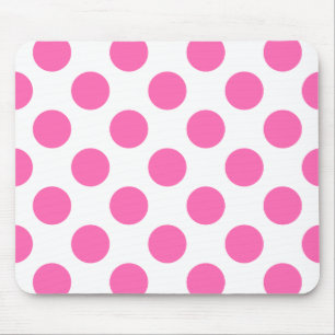 Polka-Punkte in weiß und heiß rosa Mousepad