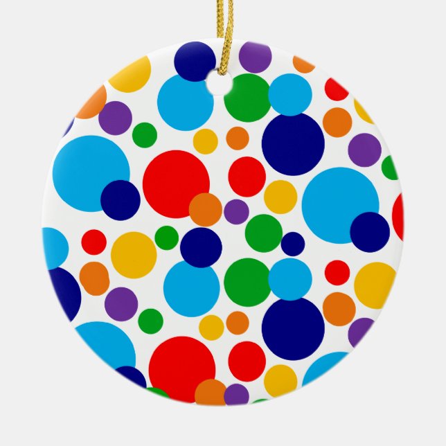 Polka Punkte Keramik Ornament (Vorne)