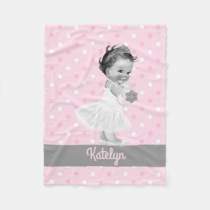 Polka-Punkte Mädchen-Prinzessin-Nursery Fleecedecke