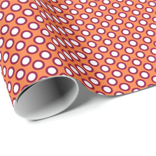 Polka-Punkte, Mandarine-Orange und Magenta Geschenkpapier