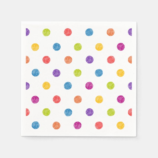 POLKA-PUNKTE, MEHRERE FARBE SERVIETTE (Vorderseite)