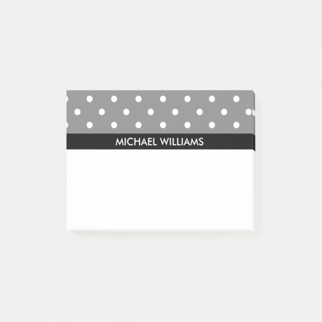 Polka Punkte mit schwarzen Streifen Post-it Klebezettel (Vorderseite)