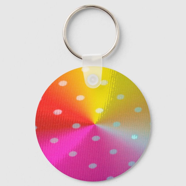 Polka Punkte Muster farbige Farben Schlüsselanhänger (Vorderseite)
