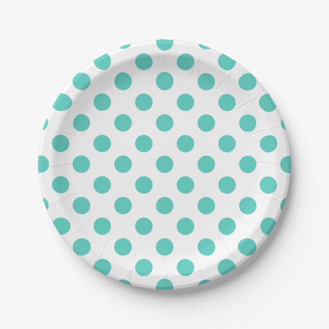 Polka-Punkte Pappteller (Vorderseite)