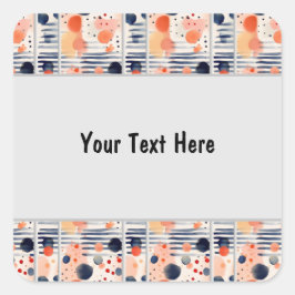 Polka - Punkte und Streifen 14 Quadratischer Aufkleber