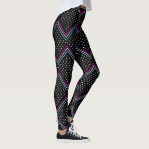Polka-Punkte und Streifen-Leggings, Schwarzes, Leggings