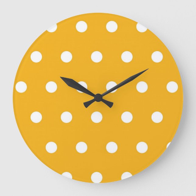 Polka-Punktmuster Große Wanduhr (Vorderseite)