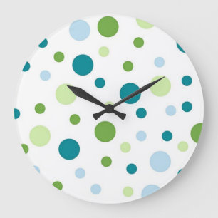 Polka-Punktmuster Große Wanduhr