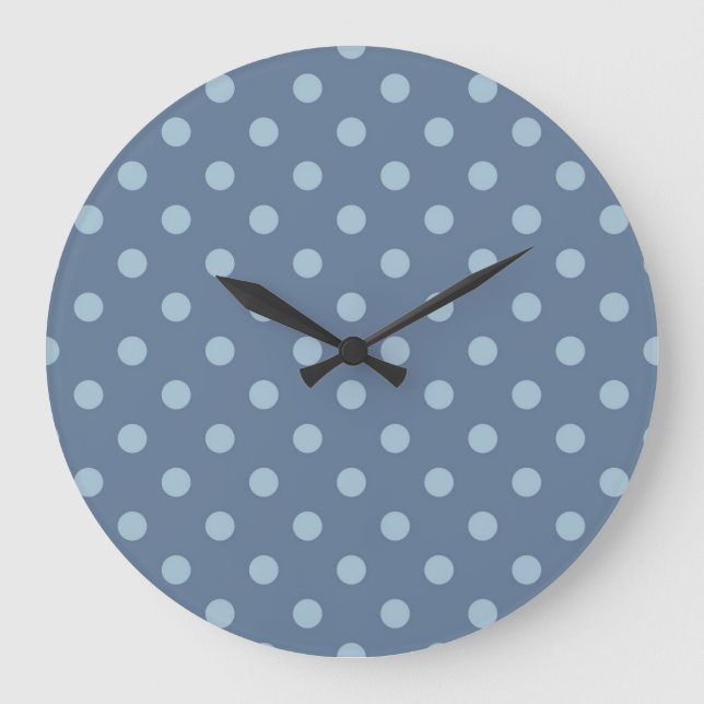 Polka-Punktmuster Große Wanduhr (Vorderseite)