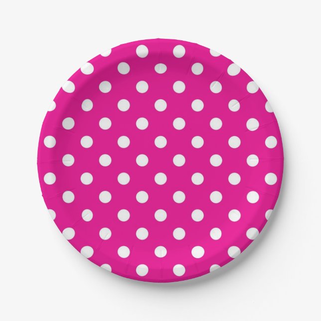 Polka-Punktmuster Pappteller (Vorderseite)