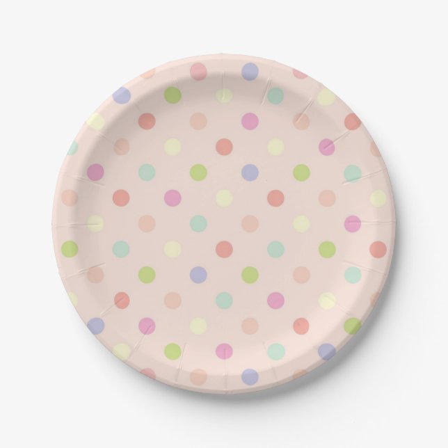 Polka-Punktmuster Pappteller (Vorderseite)