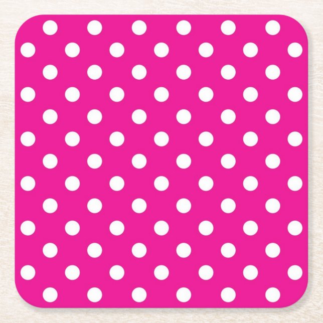 Polka-Punktmuster Rechteckiger Pappuntersetzer (Vorderseite)