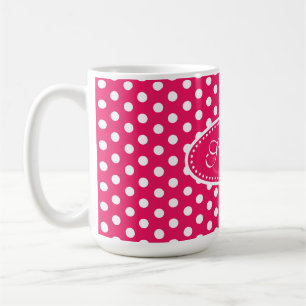 Polka-Punktmuster Rosa-Weiß-Tasse Kaffeetasse